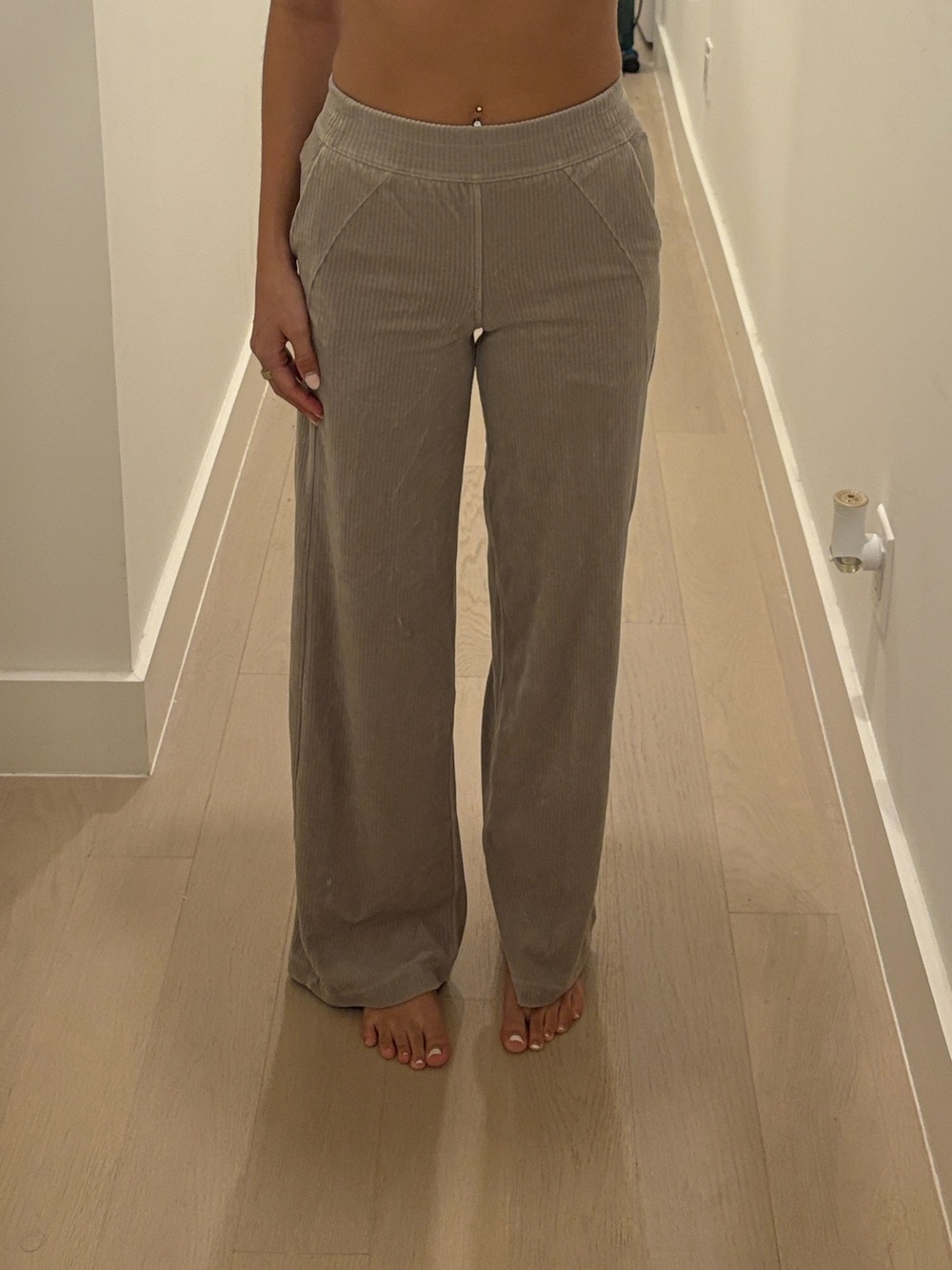 lululemon Wide-Leg velvet Pants in Taupe